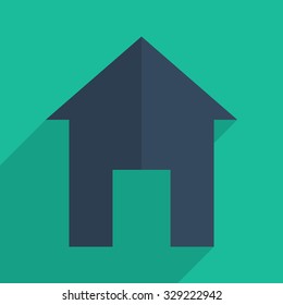 Flat icons modern design with shadow of home. Vector illustration