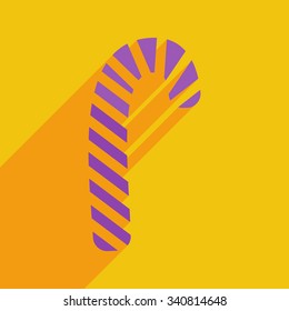 Flat icons modern design with shadow of Christmas candy. Vector illustration