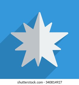 Flat icons modern design with shadow of Christmas star. Vector illustration