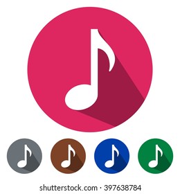 Flat icons musical note for Web, Mobile and business
