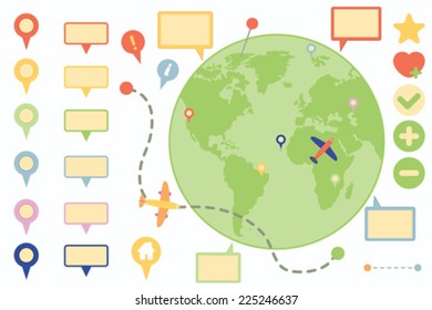 Flat Icons Navigation Icons Set