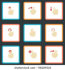 Flat Icons Nudge, Slide, Hold And Other Vector Elements. 