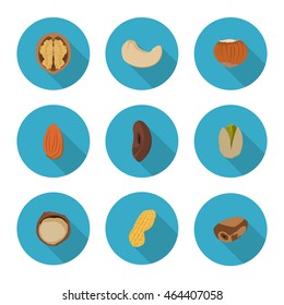 flat icons nuts in vector format eps10