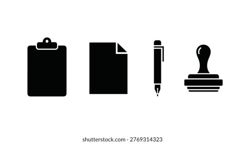 Flat icons of office supplies