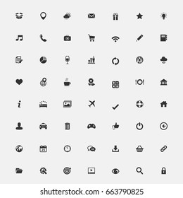 Flat icons on Black background Vector illustrator.