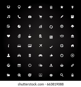 Flat icons on Black background Vector illustrator.