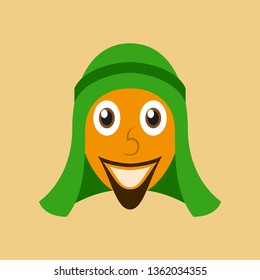 flat icons on theme Arabic business arabic man smiling