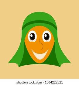 flat icons on theme Arabic business arabic man smiling