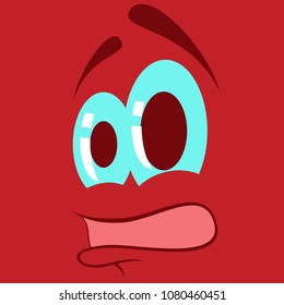 flat icons on theme Cartoon face funny emotion