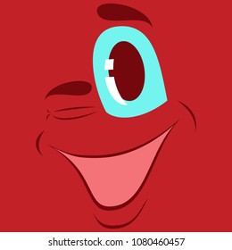 flat icons on theme Cartoon face funny emotion