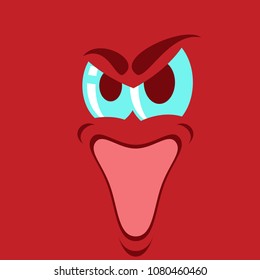 flat icons on theme Cartoon face funny emotion