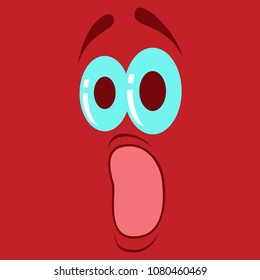 flat icons on theme Cartoon face funny emotion