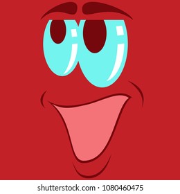 flat icons on theme Cartoon face funny emotion