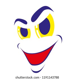 flat icons on theme Cartoon face funny emotion