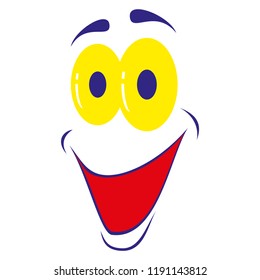 flat icons on theme Cartoon face funny emotion