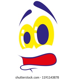 flat icons on theme Cartoon face funny emotion