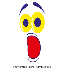 flat icons on theme Cartoon face funny emotion