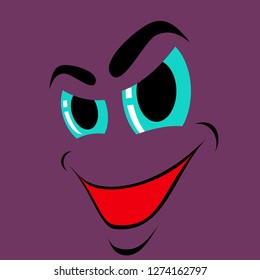 flat icons on theme Cartoon face funny emotion