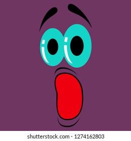 flat icons on theme Cartoon face funny emotion