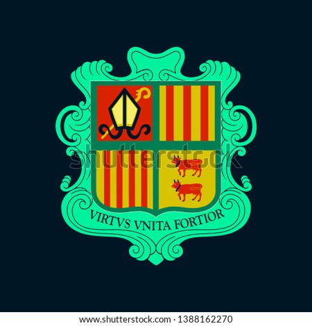 flat icons on theme coat of arms Andorra