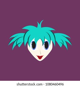 flat icons on theme funny clown woman