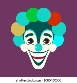 flat icons on theme funny cheerful clown