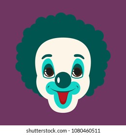 flat icons on theme funny cheerful clown