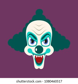 flat icons on theme funny clown vampire