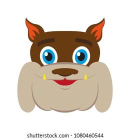 flat icons on theme funny animals bulldog