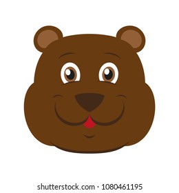 flat icons on theme funny animals bear