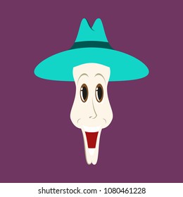 flat icons on theme funny clown in hat