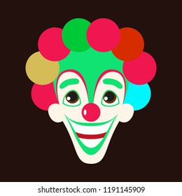 flat icons on theme funny cheerful clown