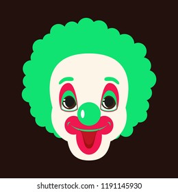 flat icons on theme funny cheerful clown