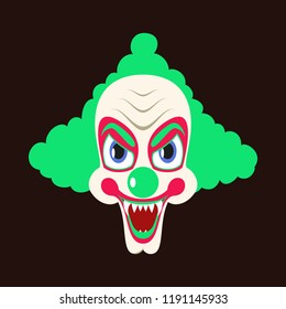 flat icons on theme funny clown vampire