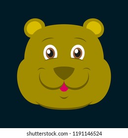 flat icons on theme funny animals bear