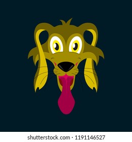 flat icons on theme funny animals dog