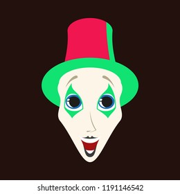 flat icons on theme funny clown mime