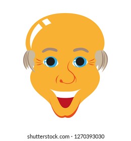 flat icons on theme funny bald-headed man