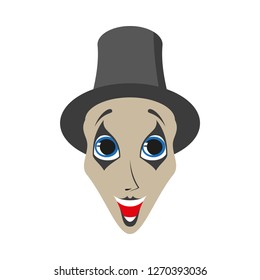 flat icons on theme funny clown mime