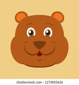 flat icons on theme funny animals bear