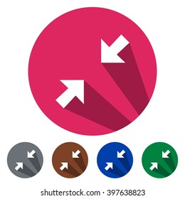 Flat icons opposing arrows for Web, Mobile and business