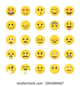 Flat Icons Pack of Smileys