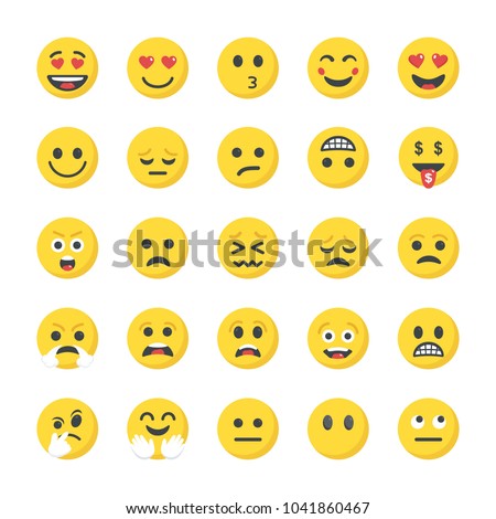 Flat Icons Pack of Smileys