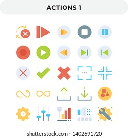 Flat Icons Pack for UI. Pixel perfect vector icon set for web design and website application.