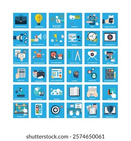 Flat icons pack for webdesign