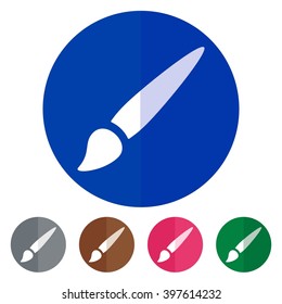 Flat icons paint brush for Web, Mobile and business