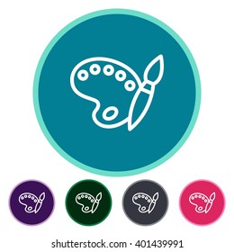 Flat icons paint pallete for Web, Mobile and business