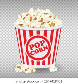 flat icons paper bag full of popcorn. vector illustration isolated on transparent background