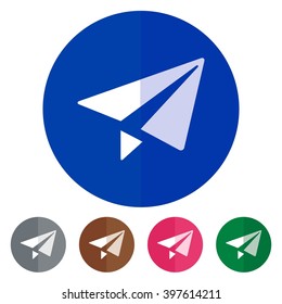 Flat icons paper plane for Web, Mobile and business