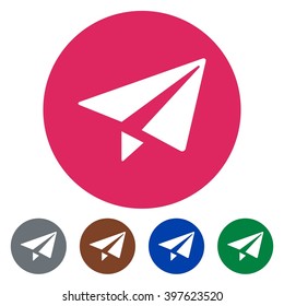 Flat icons paper plane for Web, Mobile and business